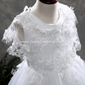 Children Sleeveless Princess Lace Floral Printed Birthday white flower girls dresses for weeding